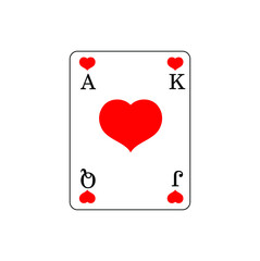 ace of hearts on white