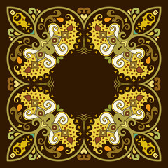 Vector ethnic abstract flower illustration