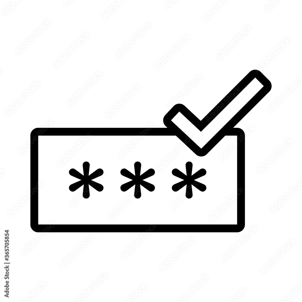 Poster password access data security line style icon