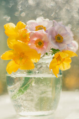 Still life of flowers Anemones and Hypericum