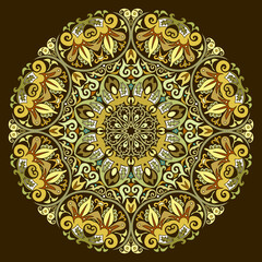 Vector ethnic abstract flower illustration