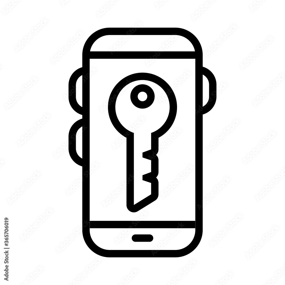 Poster smartphone device with key line style icon