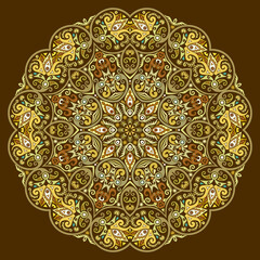 Vector ethnic abstract flower illustration