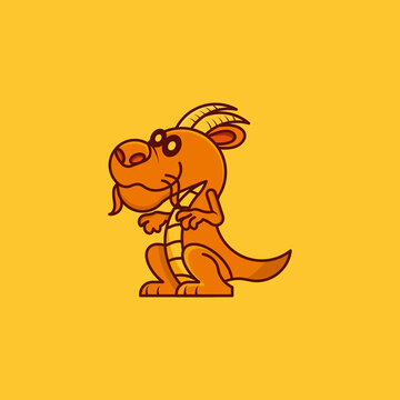 vector illustration of a cute dragon in orange
