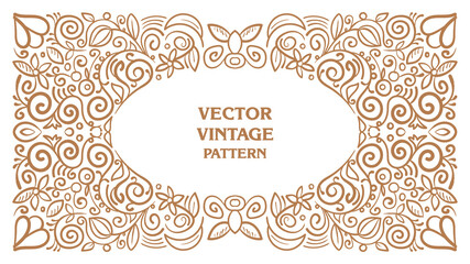 Vector vintage background in the form of beautiful patterns. It can be used for banners, business cards, wedding cards, greeting letters and just plain decoration for your messages.