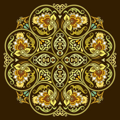 Vector ethnic abstract flower illustration