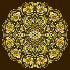Vector ethnic abstract flower illustration