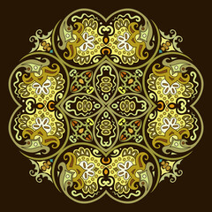 Vector ethnic abstract flower illustration