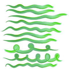 Watercolor green smear on white background. Vector illustration for web, template, posters, card, decoration,wrapping paper. Contrast colorful colors abstract pattern. Textured waves.