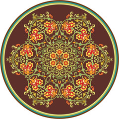 Vector ethnic abstract flower illustration