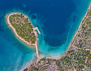 Croatian islands in dalmatia from above 