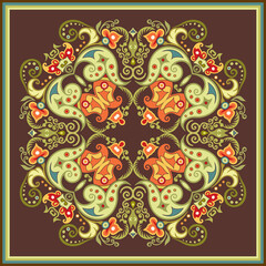 Vector ethnic abstract flower illustration