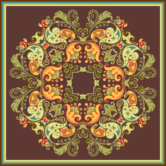 Vector ethnic abstract flower illustration
