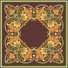 Vector ethnic abstract flower illustration