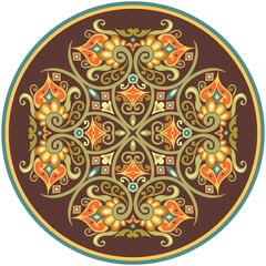 Vector ethnic abstract flower illustration