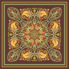 Vector ethnic abstract flower illustration