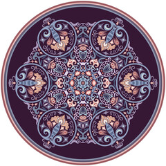 Vector ethnic abstract flower illustration