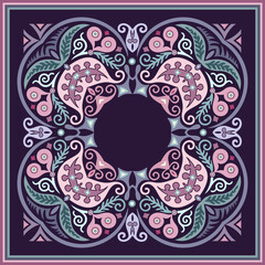 Vector ethnic abstract flower illustration
