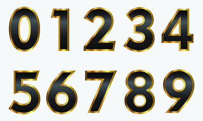 Luxury black and gold numbers.