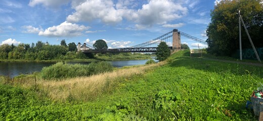 bridge over the river in summer