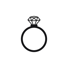 Wedding Ring With Diamond icon vector