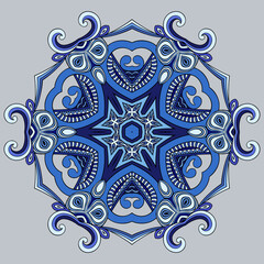 Vector ornamental snowflake illustration