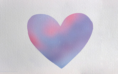 Fototapeta premium heart love on a white background gradient purple pink blur paint watercolor stylization for a watercolor drawing business card greeting card screensaver place for text