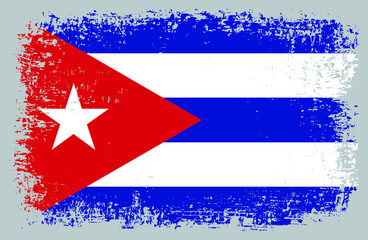 Old grunge flag of Cuba.