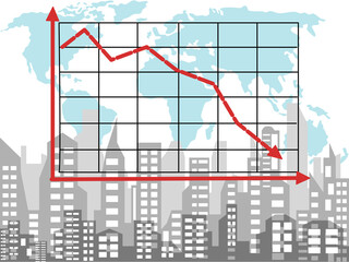 Economic crisis, decline In the world of investment, And stock falls in a bad situation, global financial crisis.