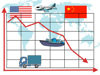 Economic crisis, decline In the world of investment, And stock falls in a bad situation, global financial crisis, industry crisis