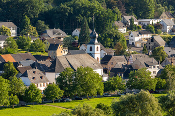 Scenic view at the church of village Brauneberg