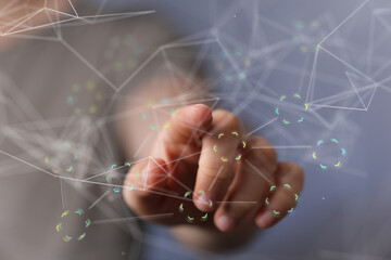 connection binary code interface digital touch