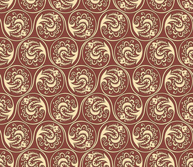 Vector floral braided elements seamless pattern