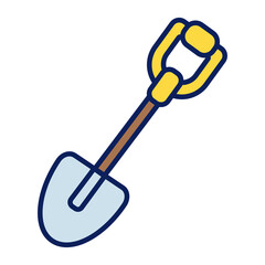 shovel gardening tool line and fill style icon