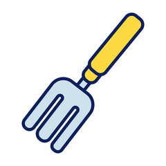 rake gardening tool line and fill style icon