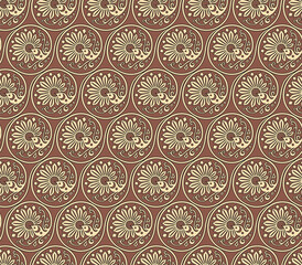 Vector floral braided elements seamless pattern