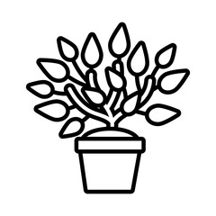 growth plant in ceramic pot line style icon