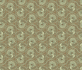 Vector floral braided elements seamless pattern