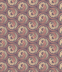 Vector floral braided elements seamless pattern