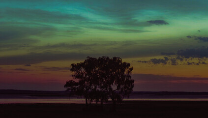sunset over the river
