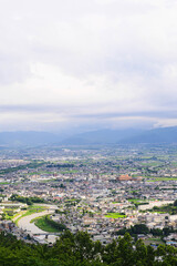 Fototapeta na wymiar 松本市　アルプス公園から見た山形村方向