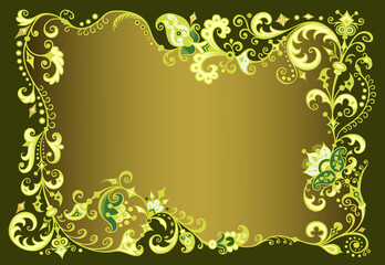 Vector abstract ornamental nature vintage border