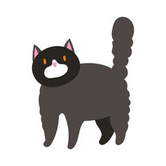 cute little cat pet hand draw style icon
