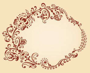 Vector abstract ornamental nature vintage border