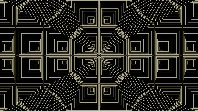 Abstract line art dark background kaleidoscope loop