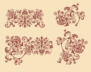 Vector ornamental vintage design elements