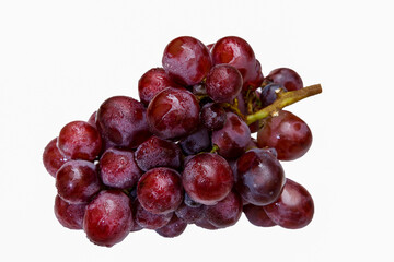 red grapes on a white