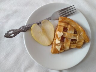 apple pie on white plate