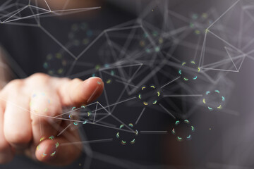 connection binary code interface digital touch