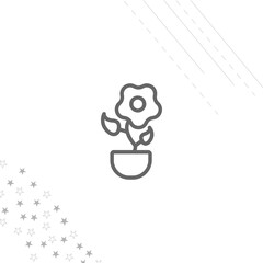 home plant line icon. flower in a pot isolated line icon for web and mobile